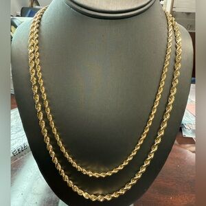 Gold Rope Chain Necklace